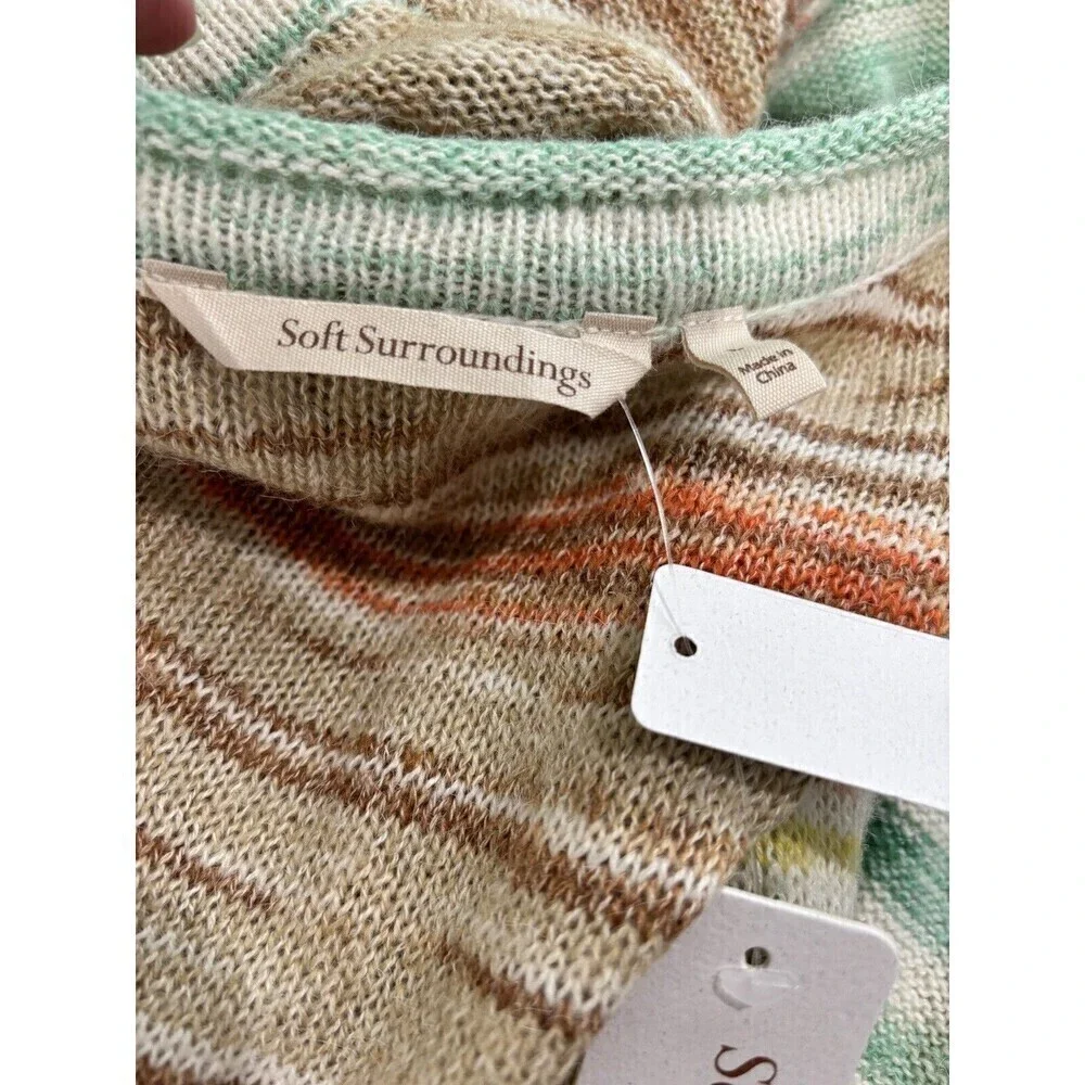 Soft Surroundings Women's Size L Open Front Long Duster Cardigan Juniper Sweater